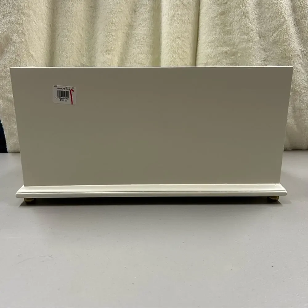 LoveShackFancy Regency Beauty Organizer White Gold Bow 3 Drawers Makeup Holder
